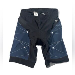 MALKER | Mens Padded Cycling Shorts Black With Silver Reflective Strips Size XL
